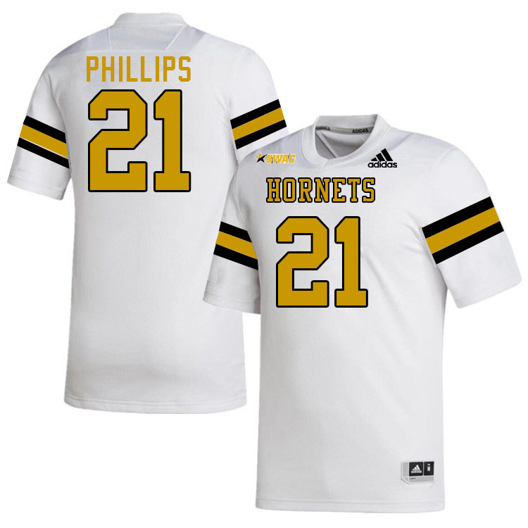Alabama State Hornets #21 Tre Phillips College Football Jerseys Stitched Sale-White